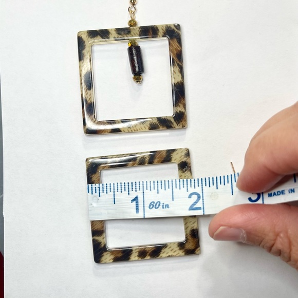 Leopard Print Earrings - Picture 8 of 10